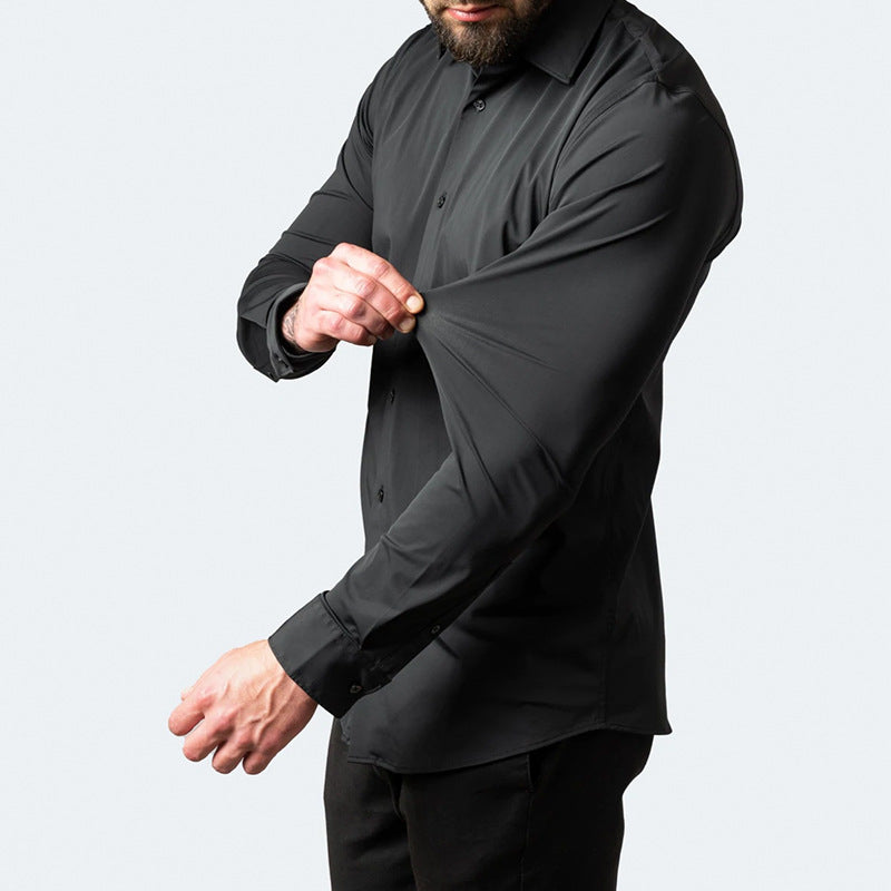 Zacarías | Camisa clásica de hombre de manga larga y corte ajustado | Slim
