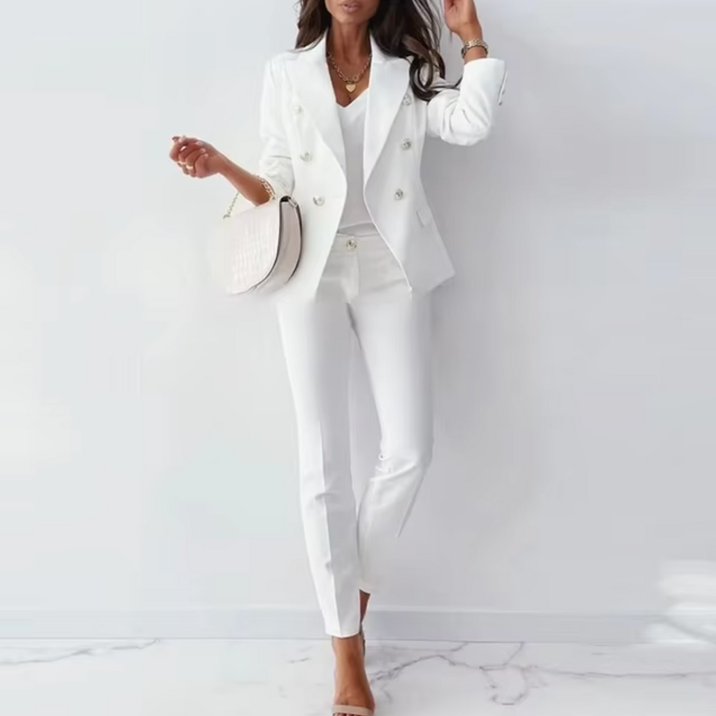 Lumeria | Conjunto de dos piezas para mujer con blazer y pantalón slim | Elegante