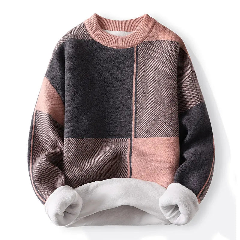 Thiago | Jersey de primavera para hombre con bloques de color y cuello redondo