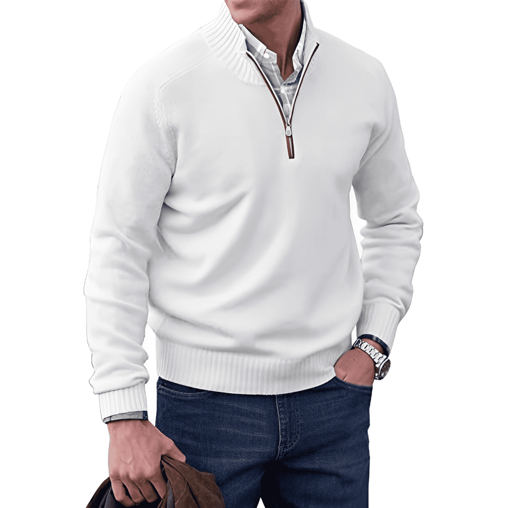 Julio | Jersey de punto casual con media cremallera para hombre