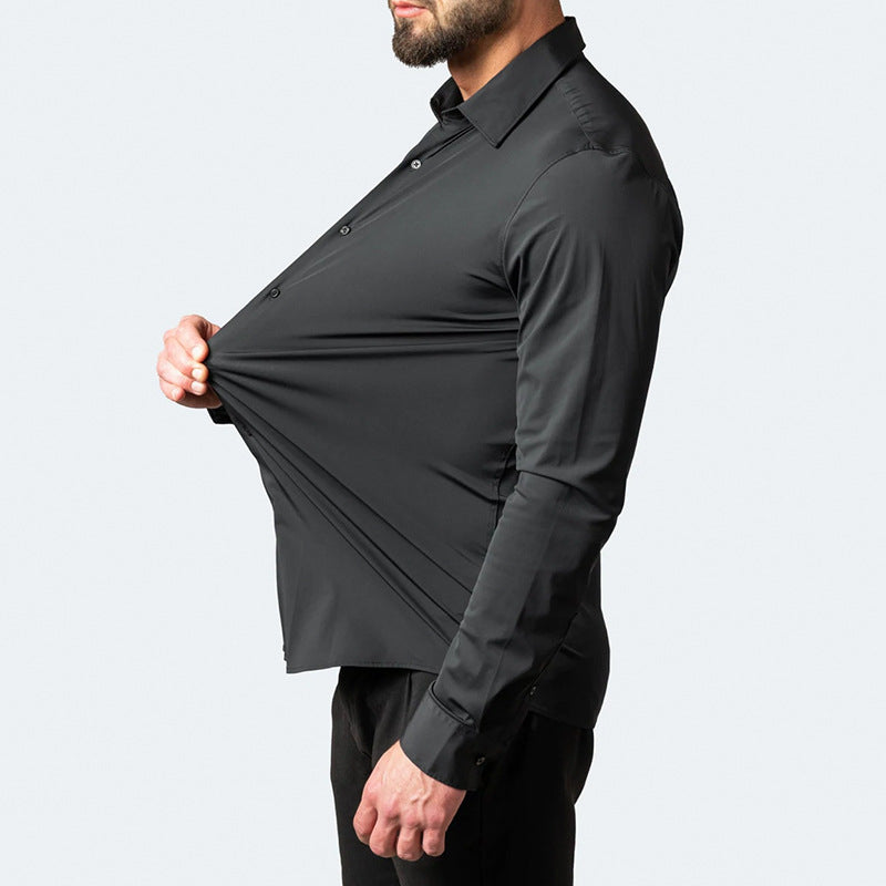 Zacarías | Camisa clásica de hombre de manga larga y corte ajustado | Slim