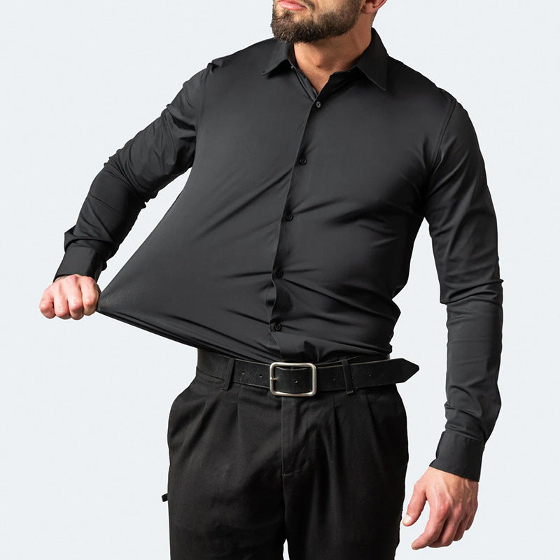 Zacarías | Camisa clásica de hombre de manga larga y corte ajustado | Slim