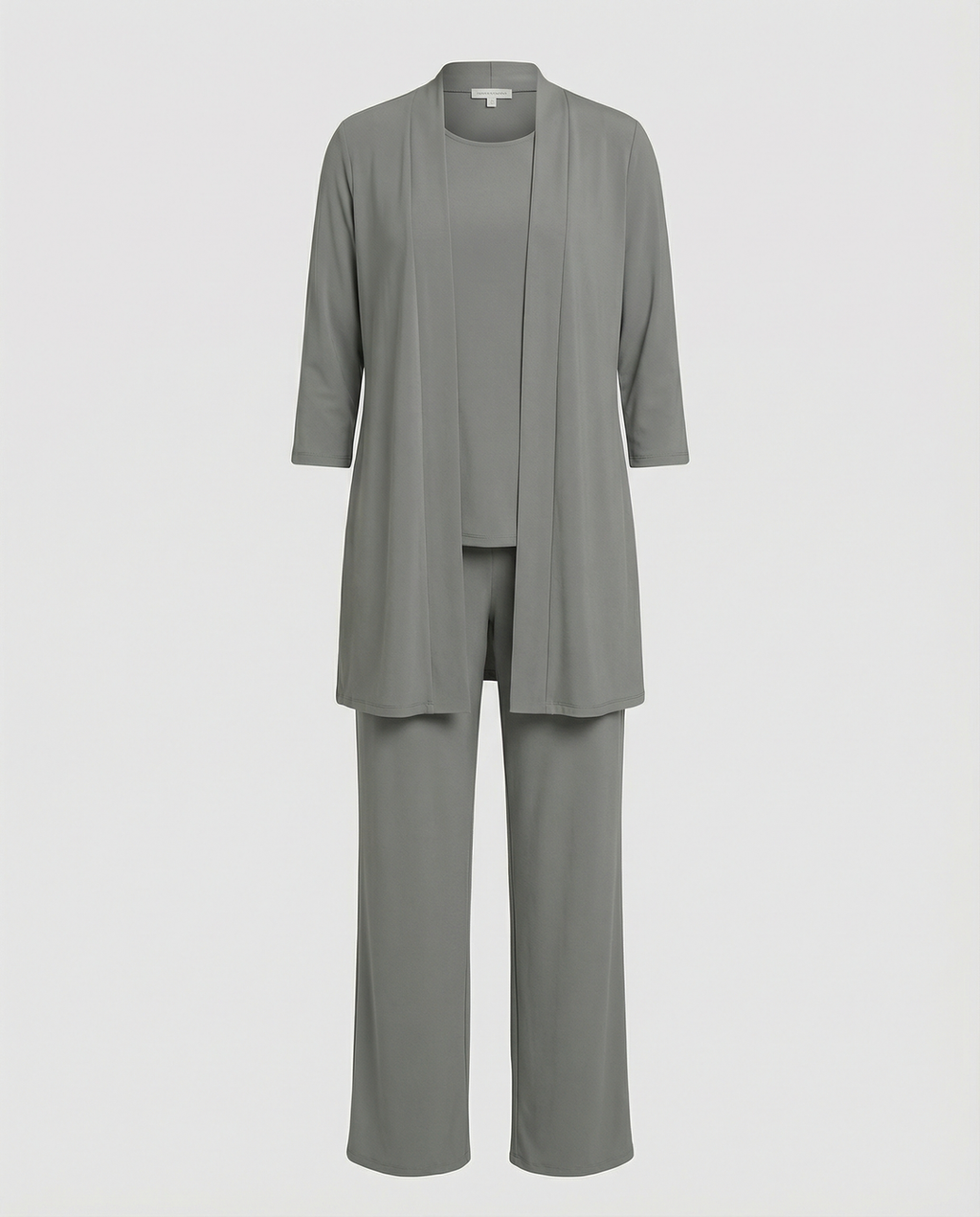 Florinda | Conjunto de tres piezas para mujer con duster y escote redondo | Elegante