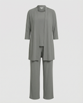 Florinda | Conjunto de tres piezas para mujer con duster y escote redondo | Elegante