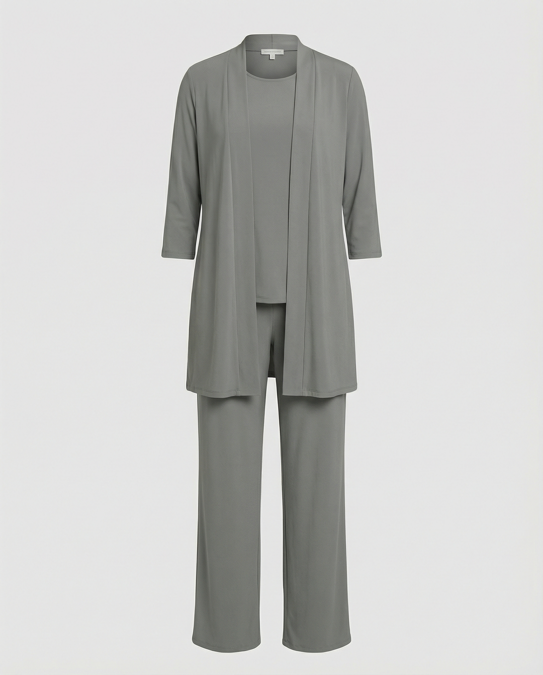 Florinda | Conjunto de tres piezas para mujer con duster y escote redondo | Elegante