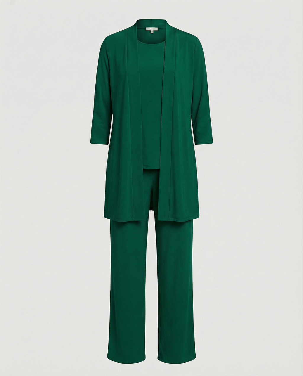 Florinda | Conjunto de tres piezas para mujer con duster y escote redondo | Elegante