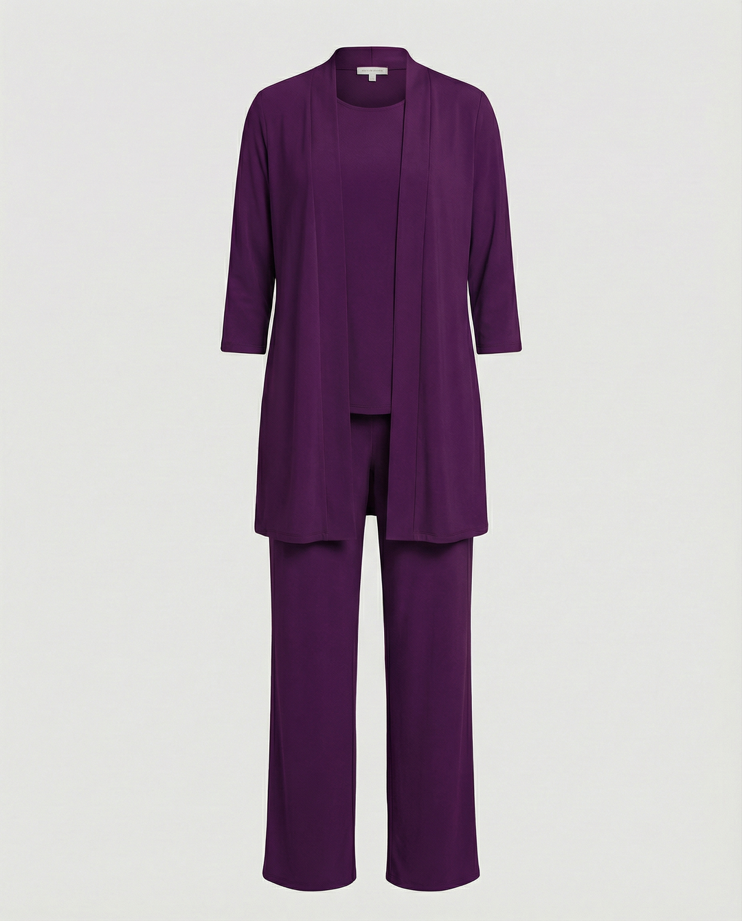 Florinda | Conjunto de tres piezas para mujer con duster y escote redondo | Elegante