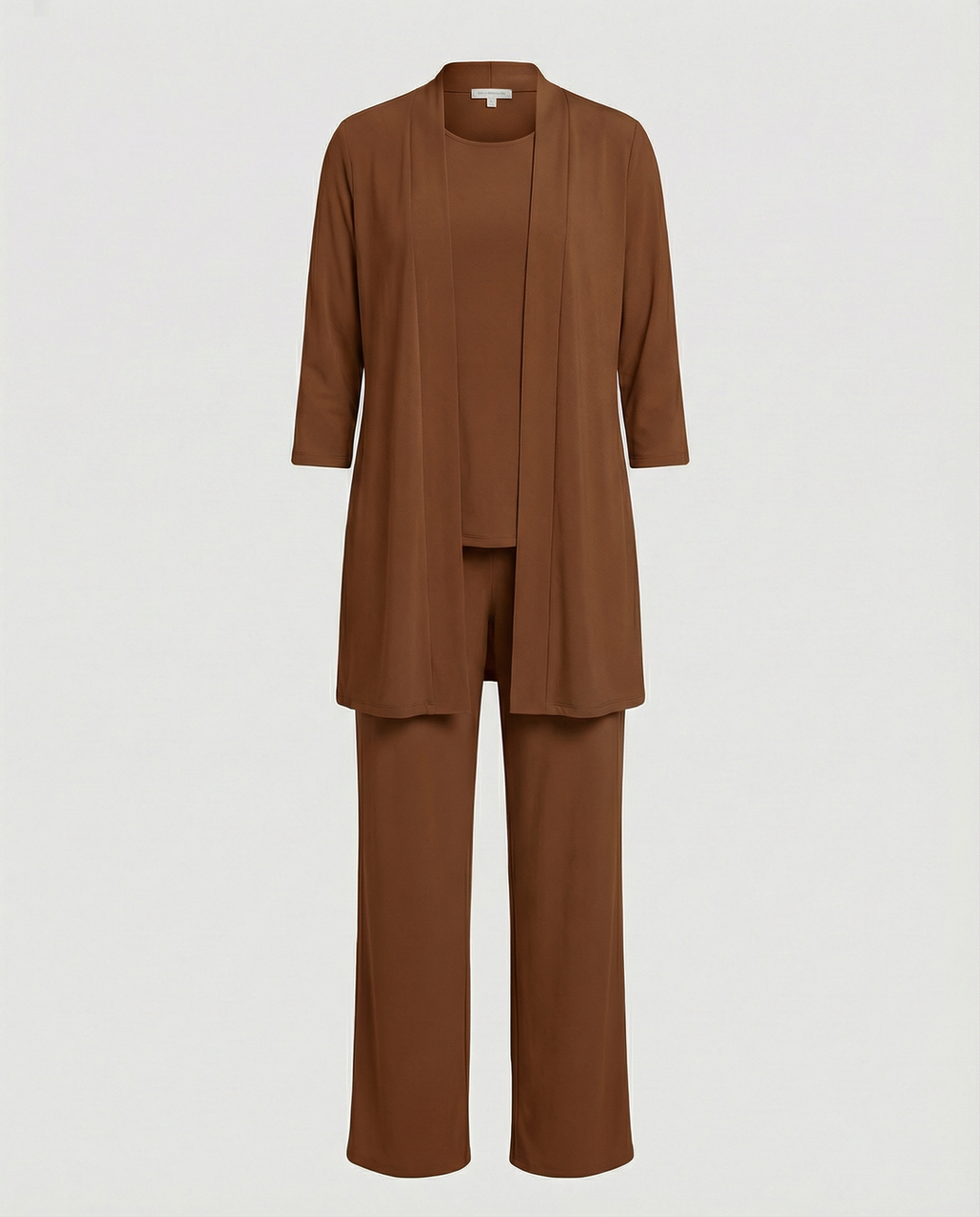 Florinda | Conjunto de tres piezas para mujer con duster y escote redondo | Elegante