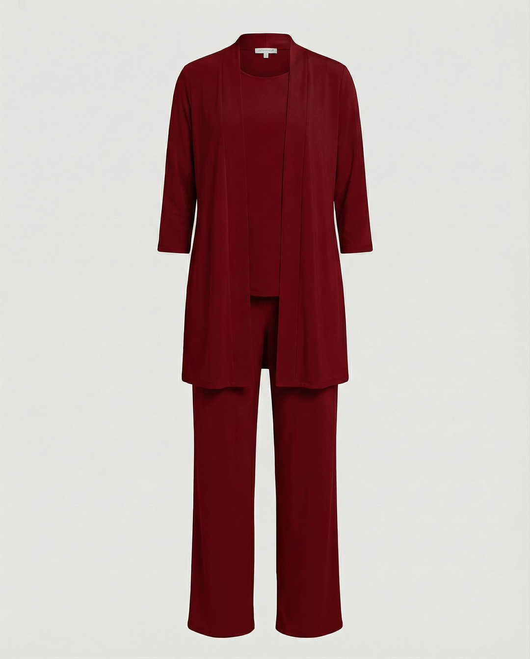 Florinda | Conjunto de tres piezas para mujer con duster y escote redondo | Elegante