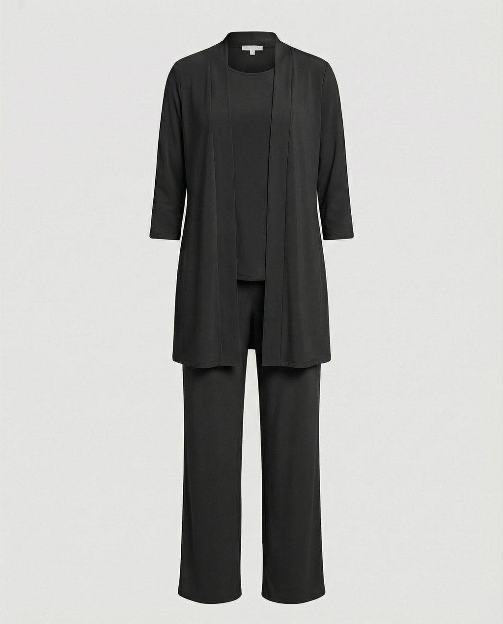 Florinda | Conjunto de tres piezas para mujer con duster y escote redondo | Elegante
