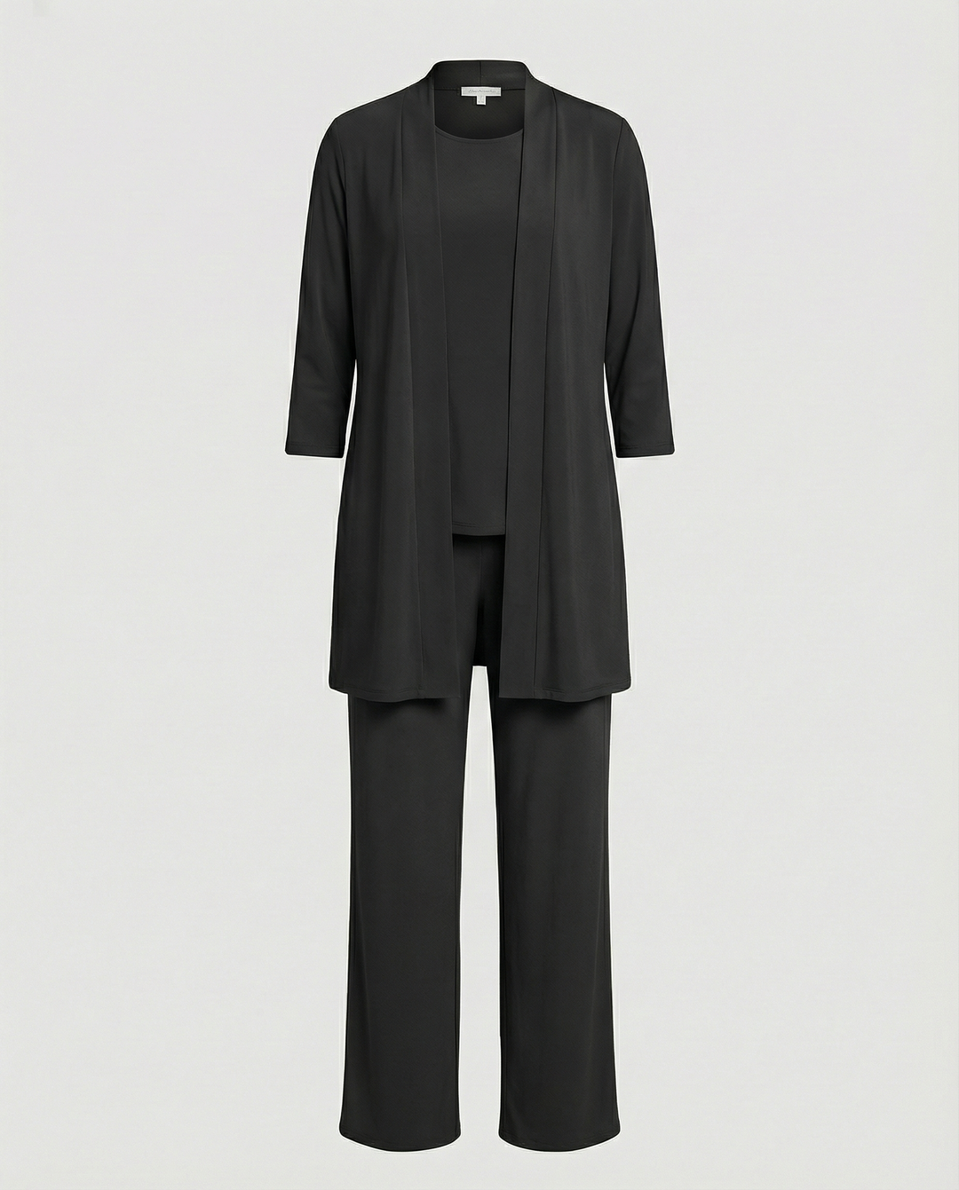 Florinda | Conjunto de tres piezas para mujer con duster y escote redondo | Elegante