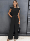 Yessica | Mono elegante para mujer con pantalón ancho y cinturón estilizador | Sofisticado