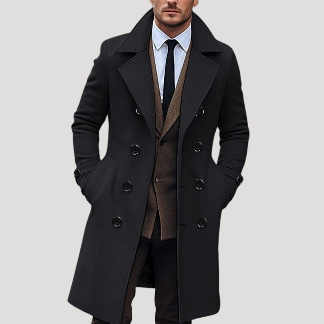 Clemente | Abrigo largo de invierno con doble botonadura para hombre
