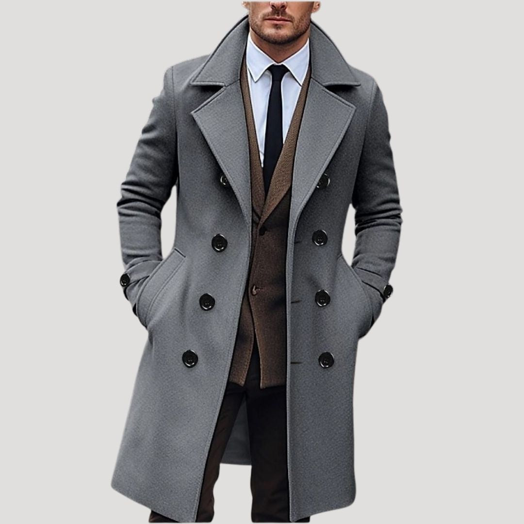 Clemente | Abrigo largo de invierno con doble botonadura para hombre