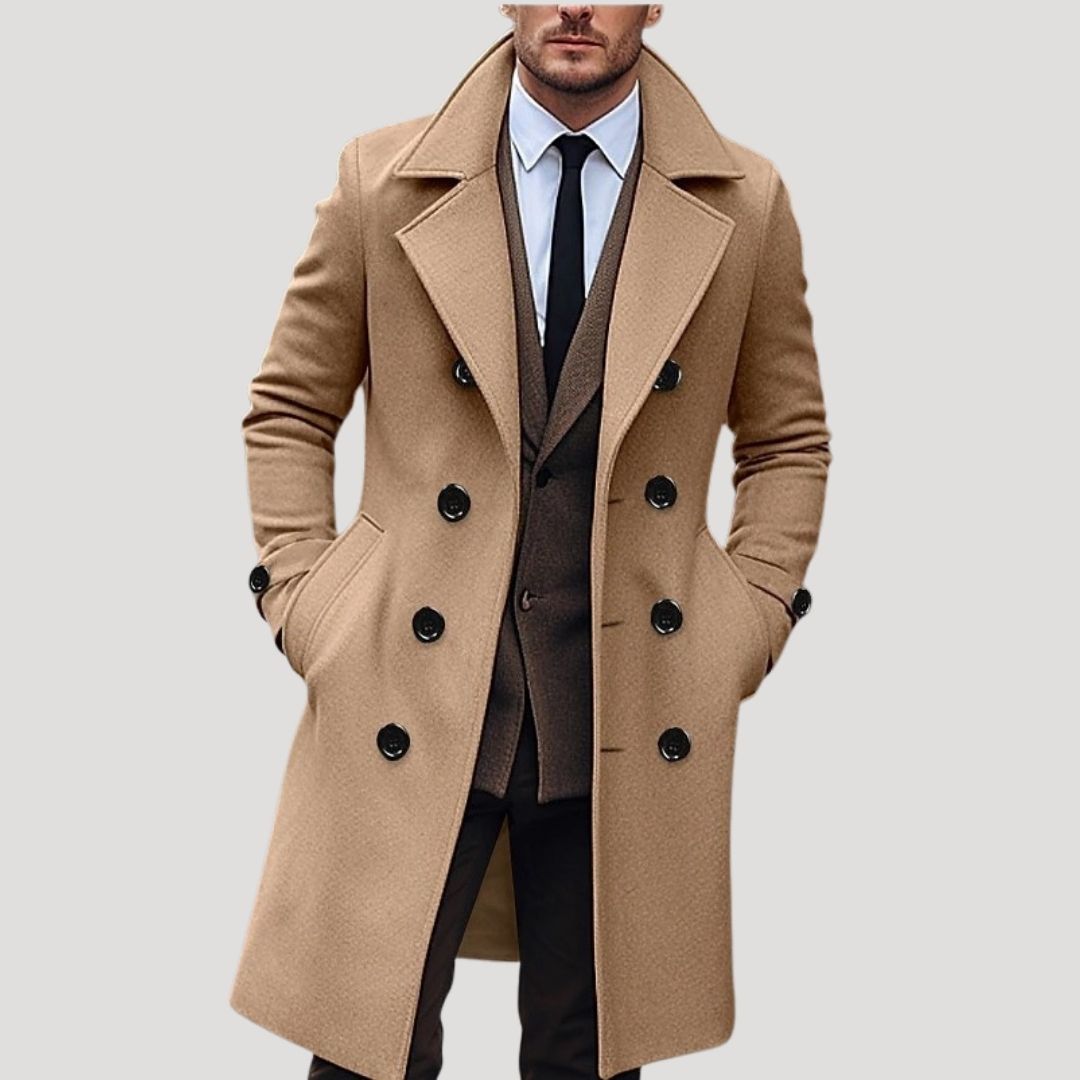 Clemente | Abrigo largo de invierno con doble botonadura para hombre