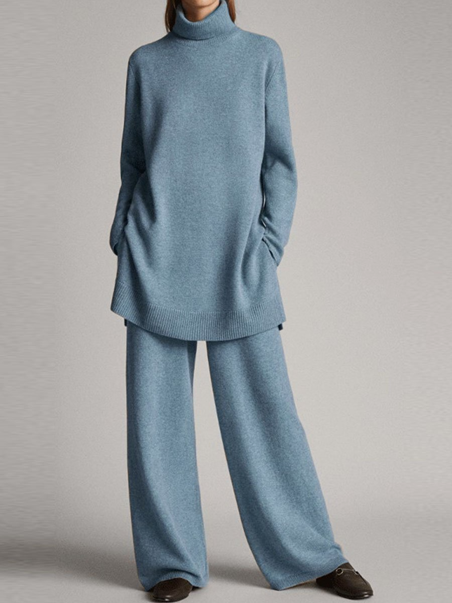 Esperanza | Conjunto de invierno de punto canalé cómodo para mujer