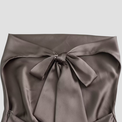 Arisenda | Top halter elegante de satén de mujer | Lazo