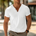 Renvor | Camiseta para hombre de manga corta con cuello en V y botones