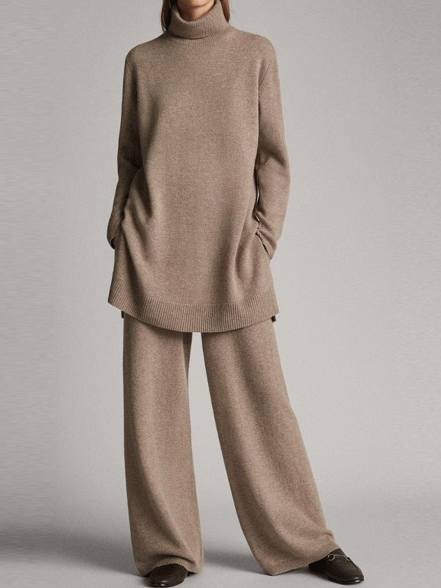 Esperanza | Conjunto de invierno de punto canalé cómodo para mujer