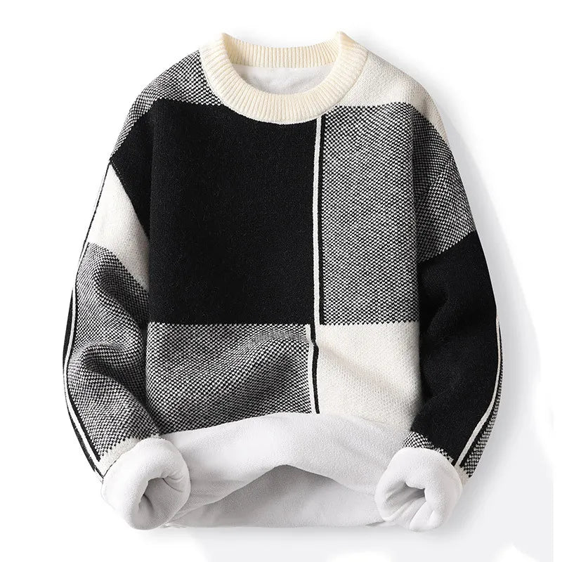 Thiago | Jersey de primavera para hombre con bloques de color y cuello redondo