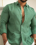 Joel | Camisa ligera de lino para hombre de manga larga | Transpirable