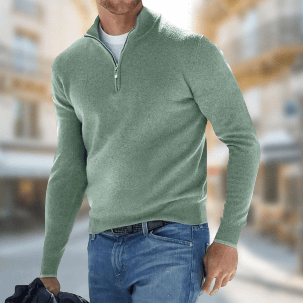 César | Jersey clásico de hombre con media cremallera