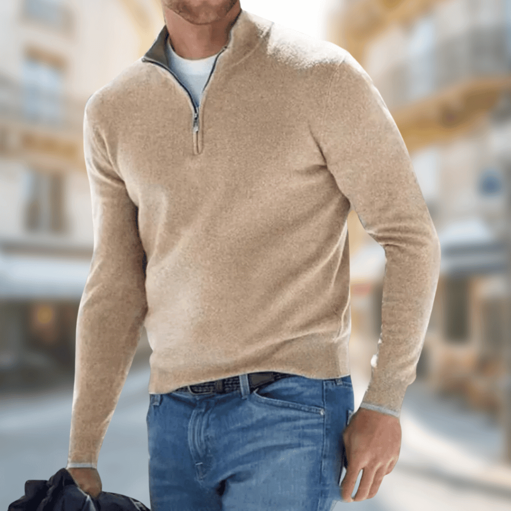 César | Jersey clásico de hombre con media cremallera