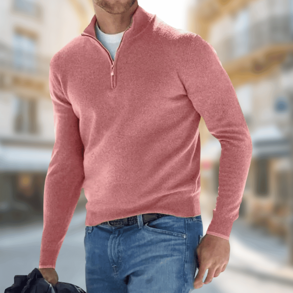 César | Jersey clásico de hombre con media cremallera