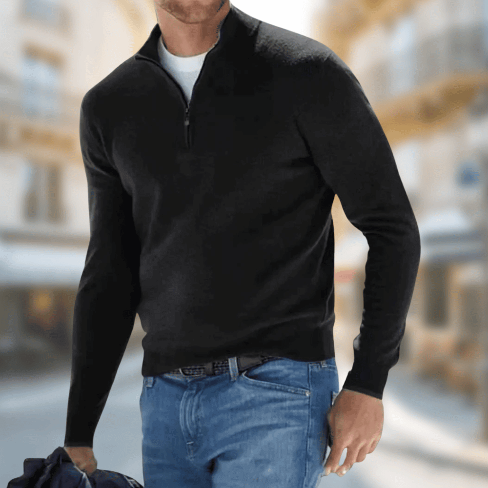 César | Jersey clásico de hombre con media cremallera