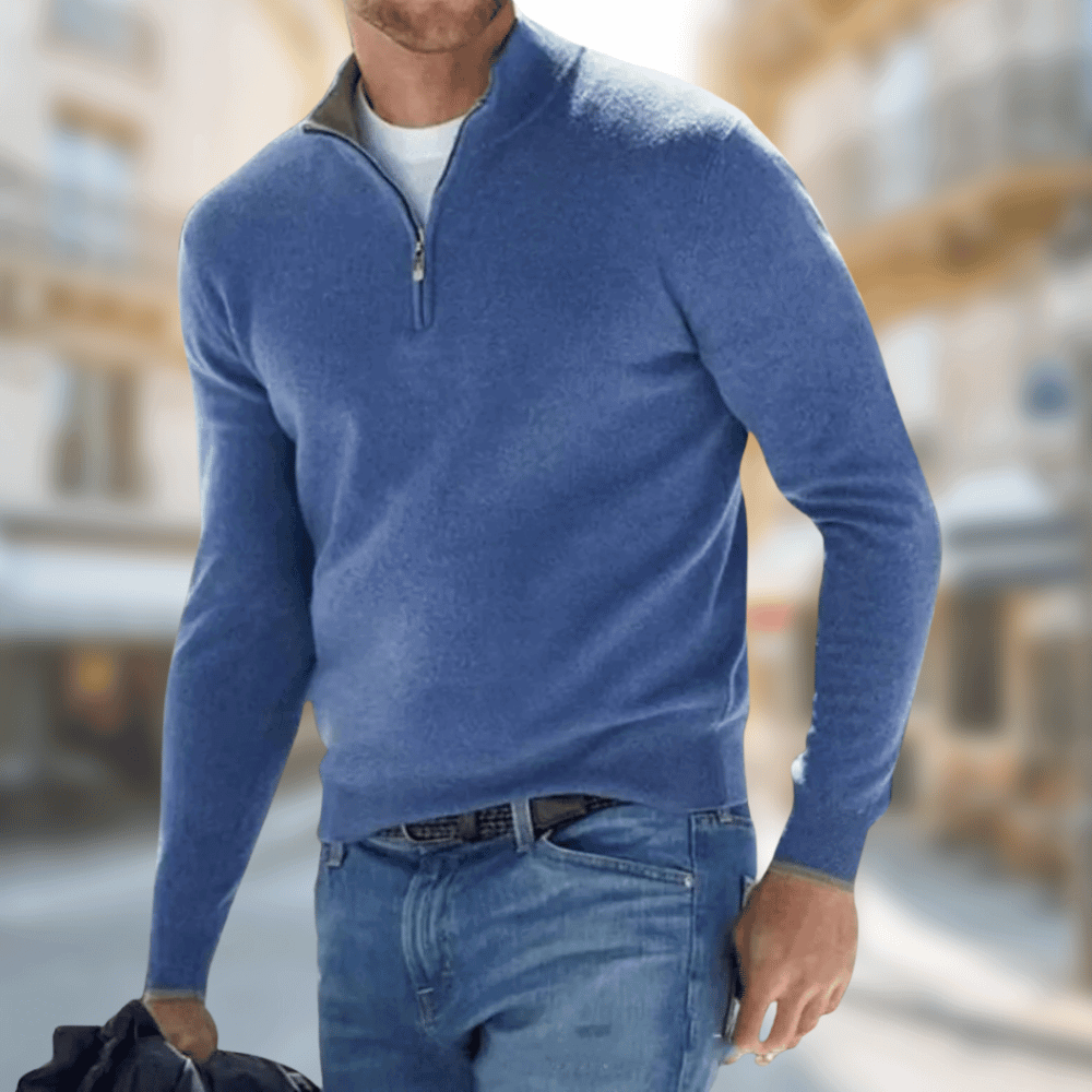 César | Jersey clásico de hombre con media cremallera