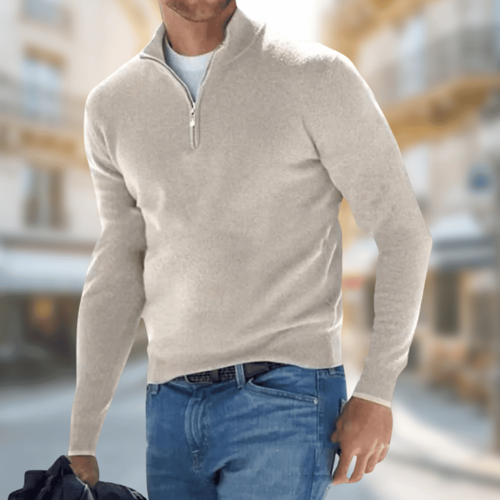 César | Jersey clásico de hombre con media cremallera