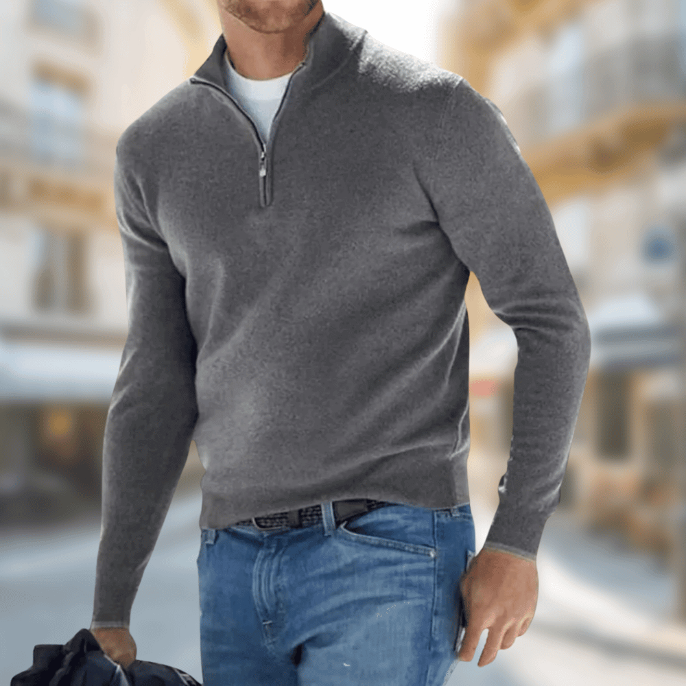 César | Jersey clásico de hombre con media cremallera
