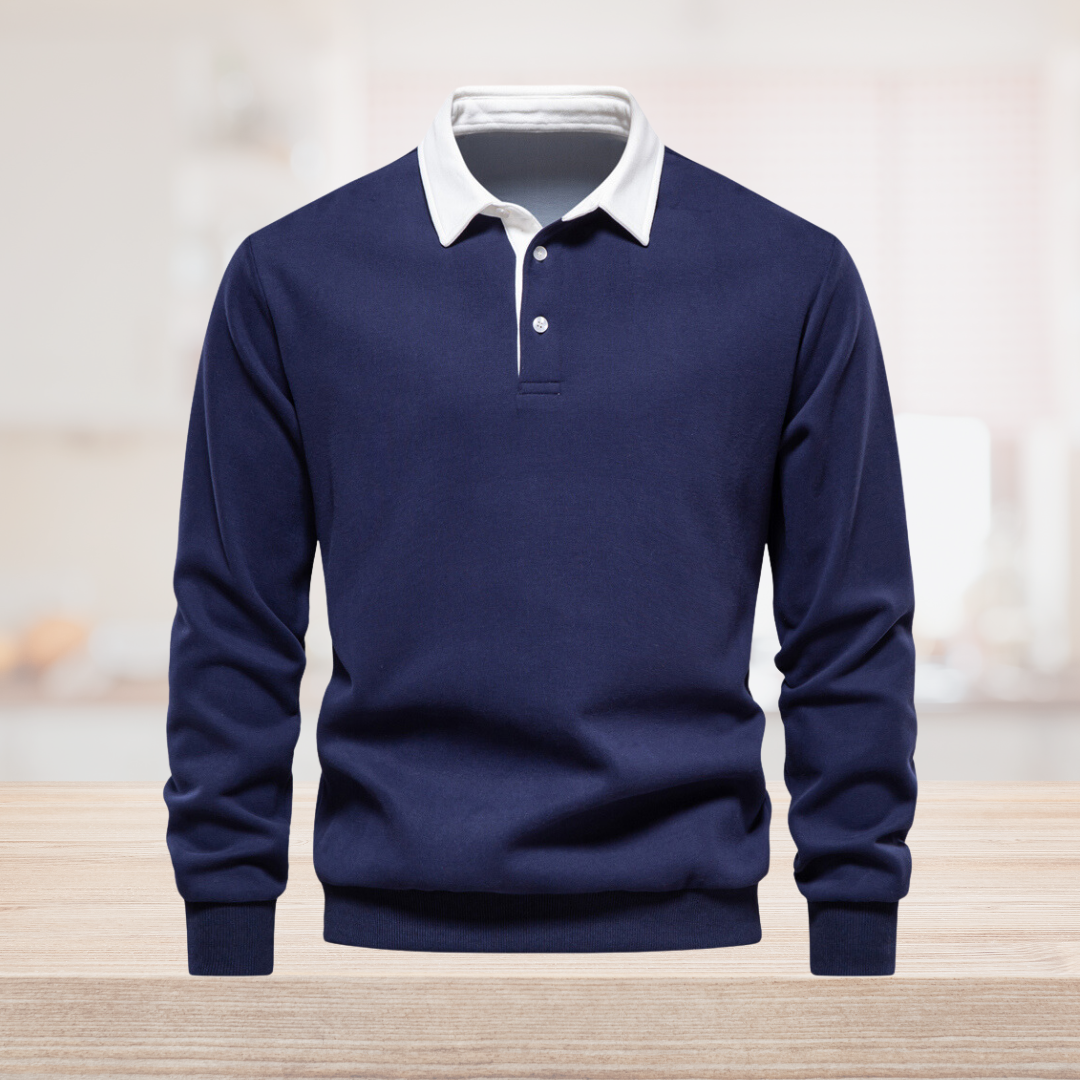 Norvex | Polo para hombre de manga larga con cuello clásico