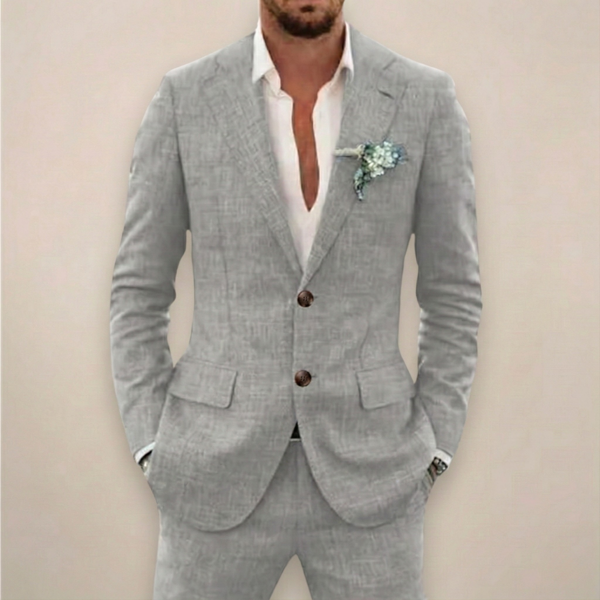 Elias | Conjunto de traje de primavera para hombre con solapa de muesca