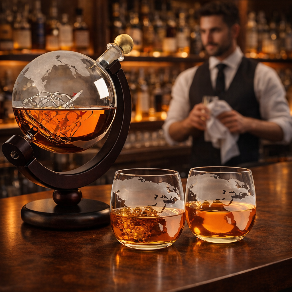 Whiskey Bottles - World Map Edition