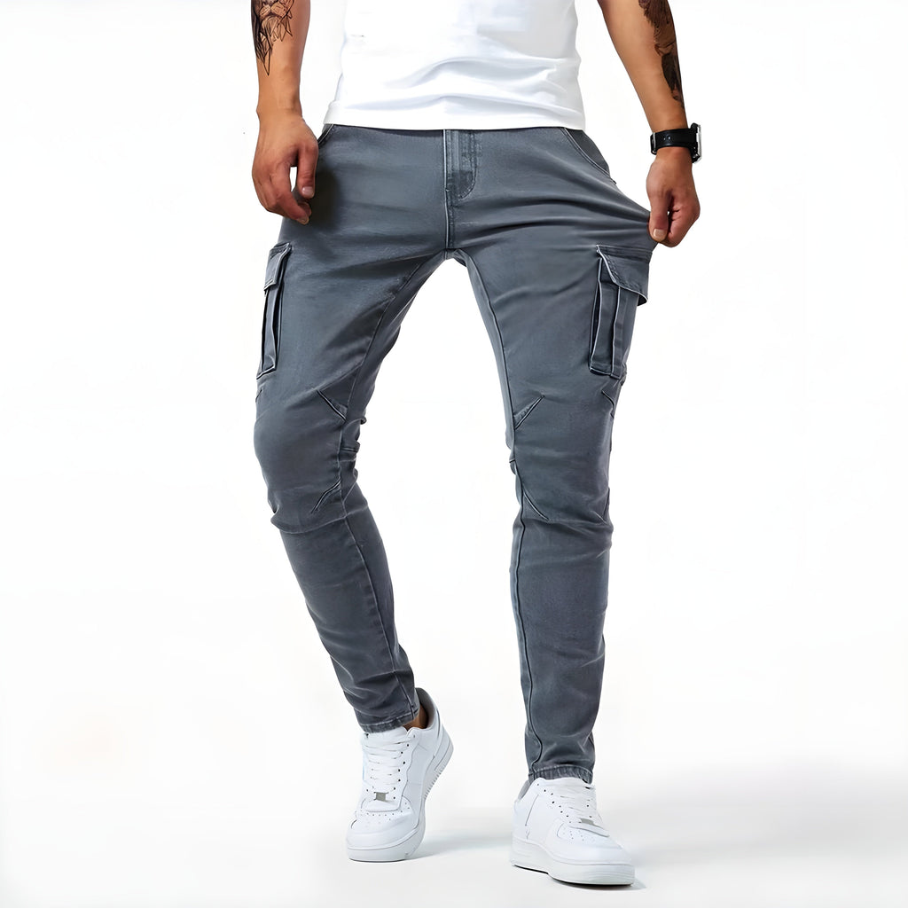 Roque | Pantalón cargo slim multibolsillos para hombre de invierno