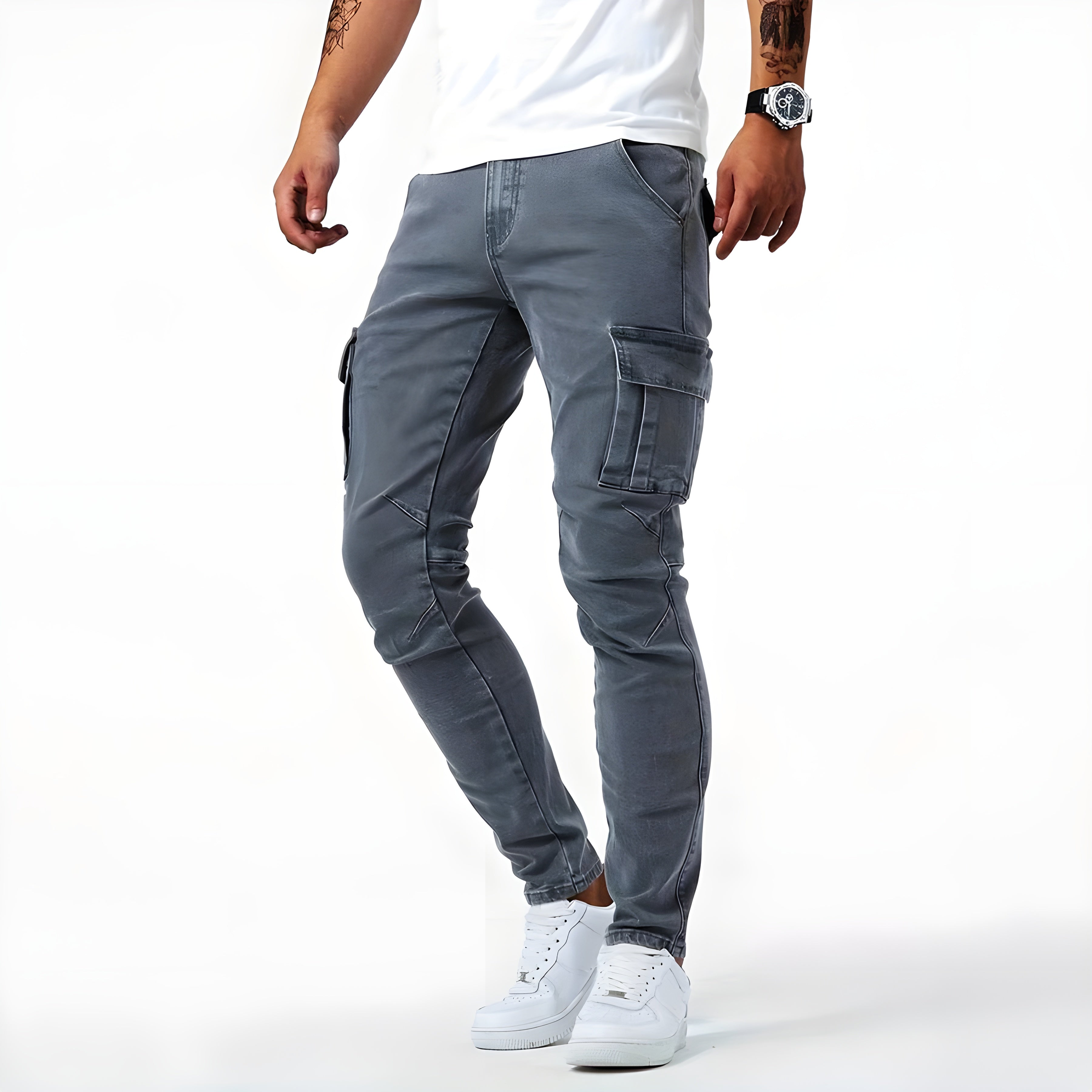 Roque | Pantalón cargo slim multibolsillos para hombre de invierno