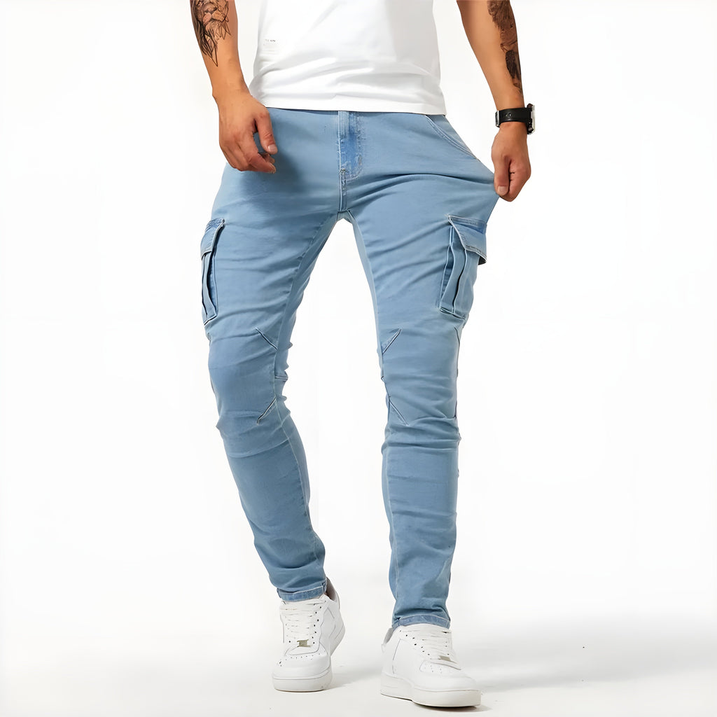 Roque | Pantalón cargo slim multibolsillos para hombre de invierno