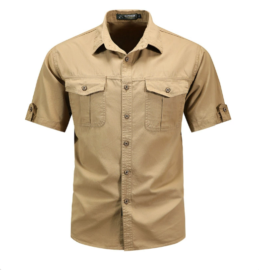 Gonzalo | Camisa de hombre de manga corta con bolsillos para verano