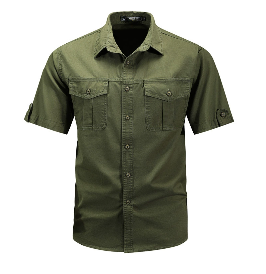Gonzalo | Camisa de hombre de manga corta con bolsillos para verano
