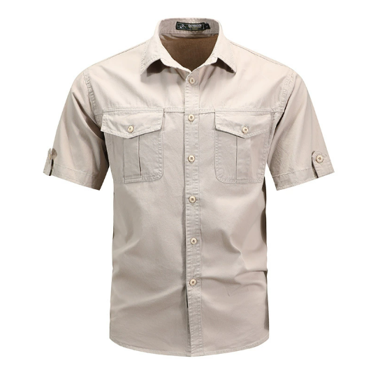 Gonzalo | Camisa de hombre de manga corta con bolsillos para verano