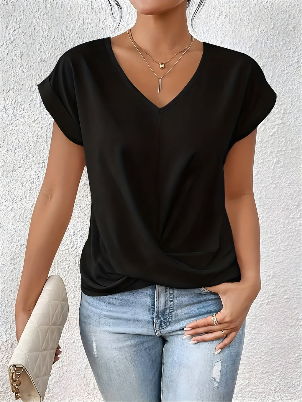 Rut | Top con nudo frontal y escote en V para mujer