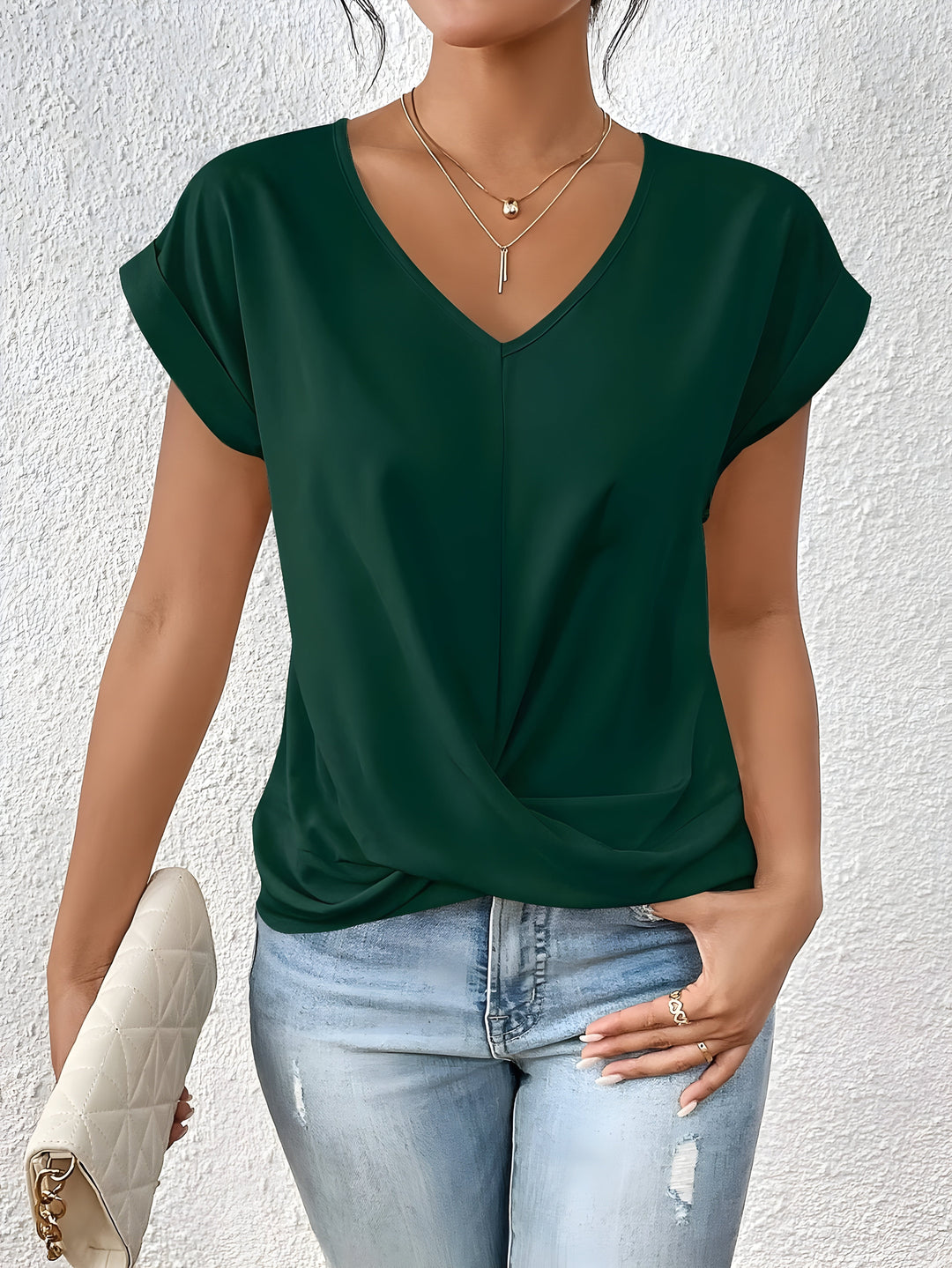 Rut | Top con nudo frontal y escote en V para mujer