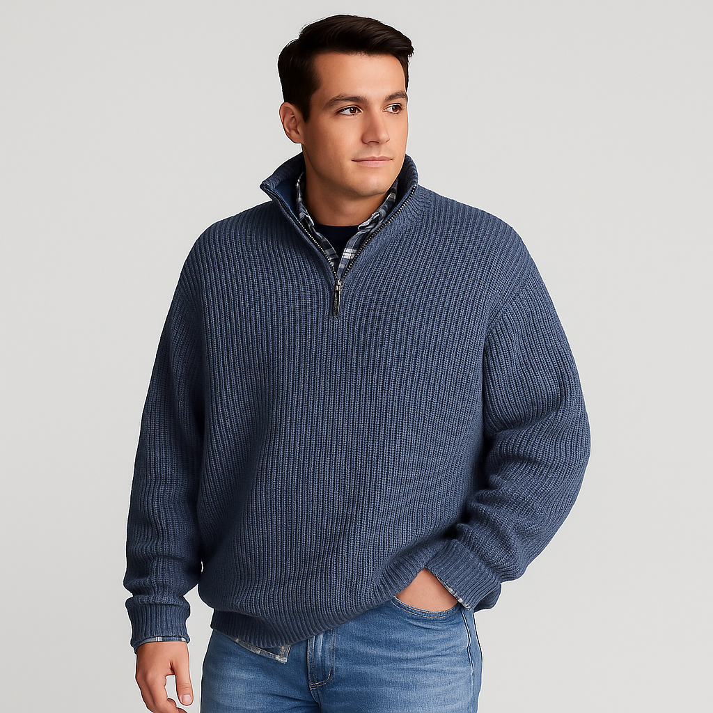 Dylan | Jersey de primavera para hombre con media cremallera tipo pulóver