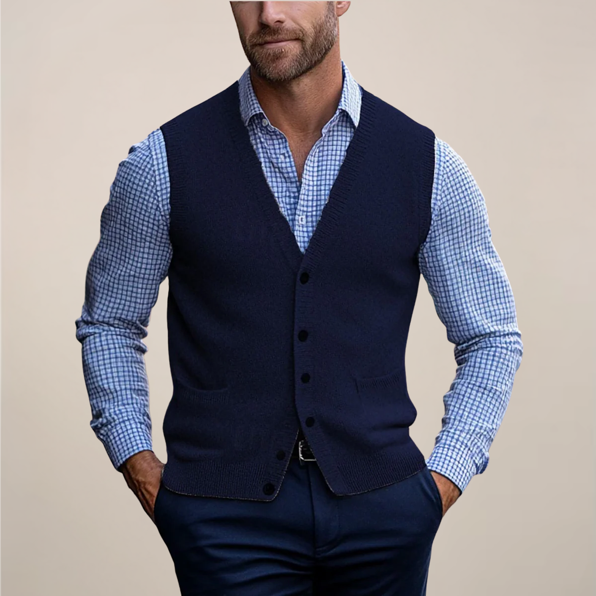 Nereo | Chaleco clásico de primavera con botones para hombre