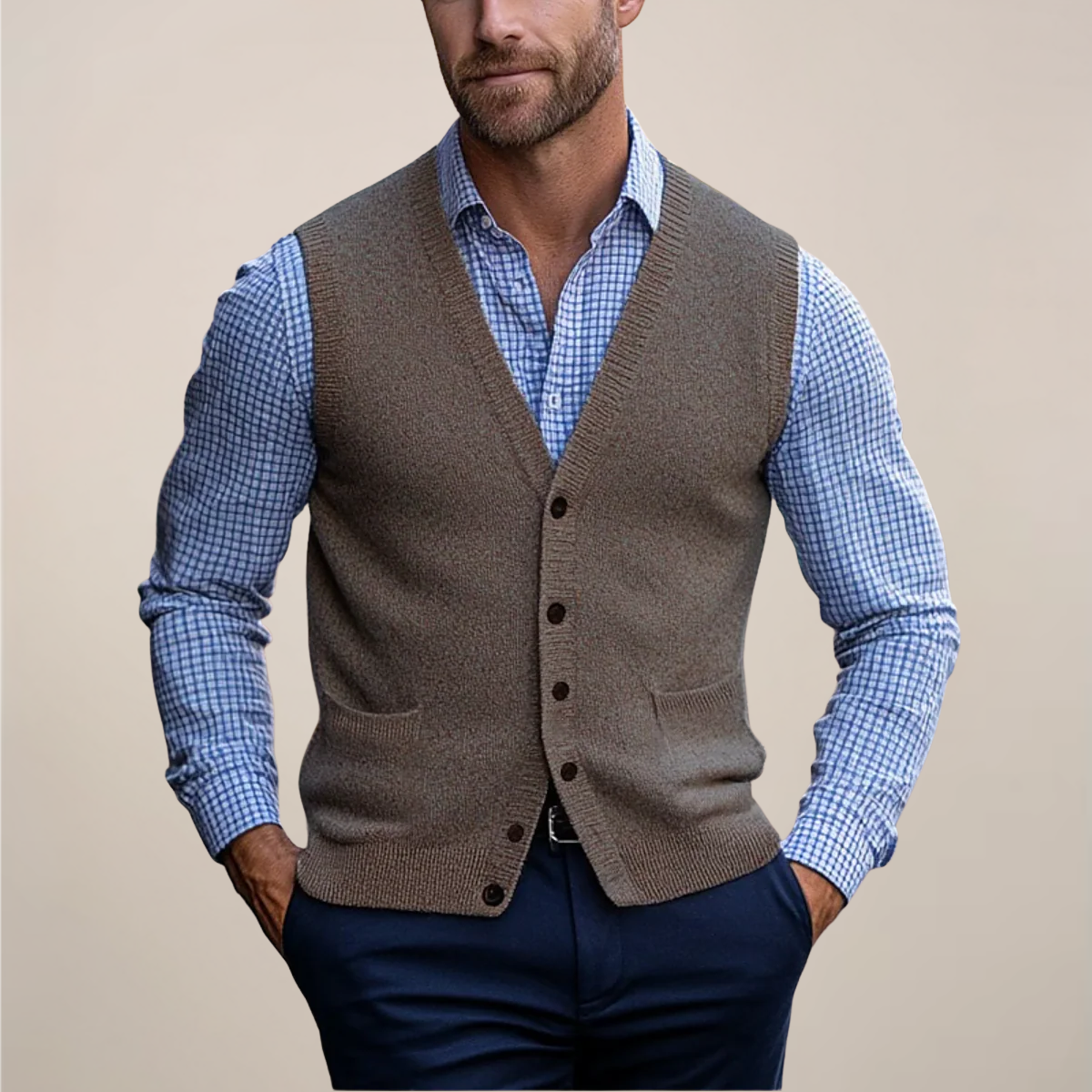 Nereo | Chaleco clásico de primavera con botones para hombre