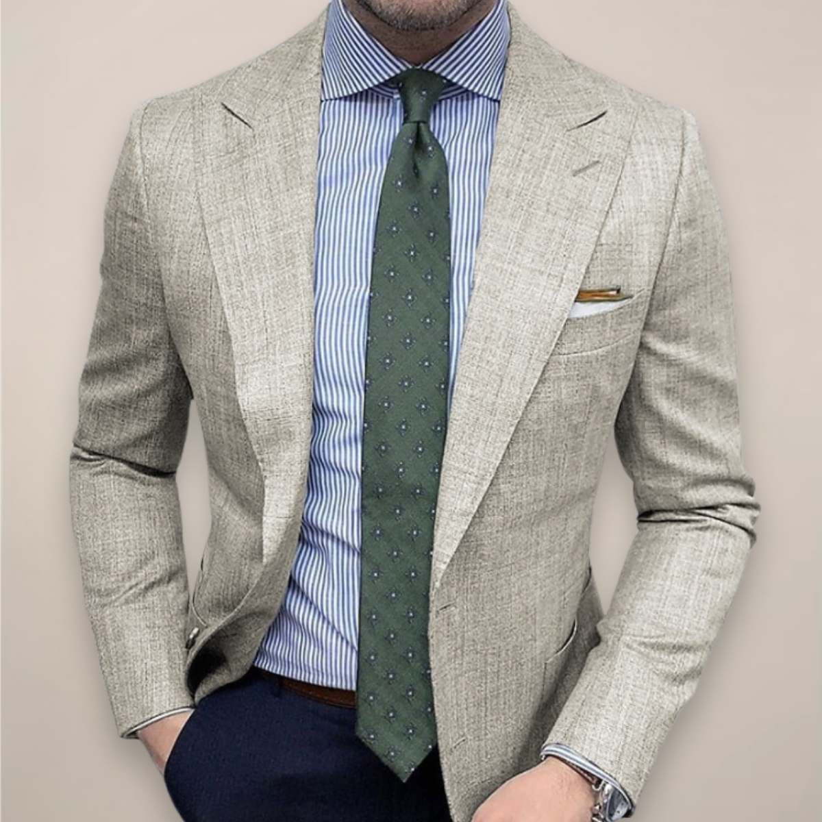 Eroncio | Blazer de invierno de tejido texturizado para hombre