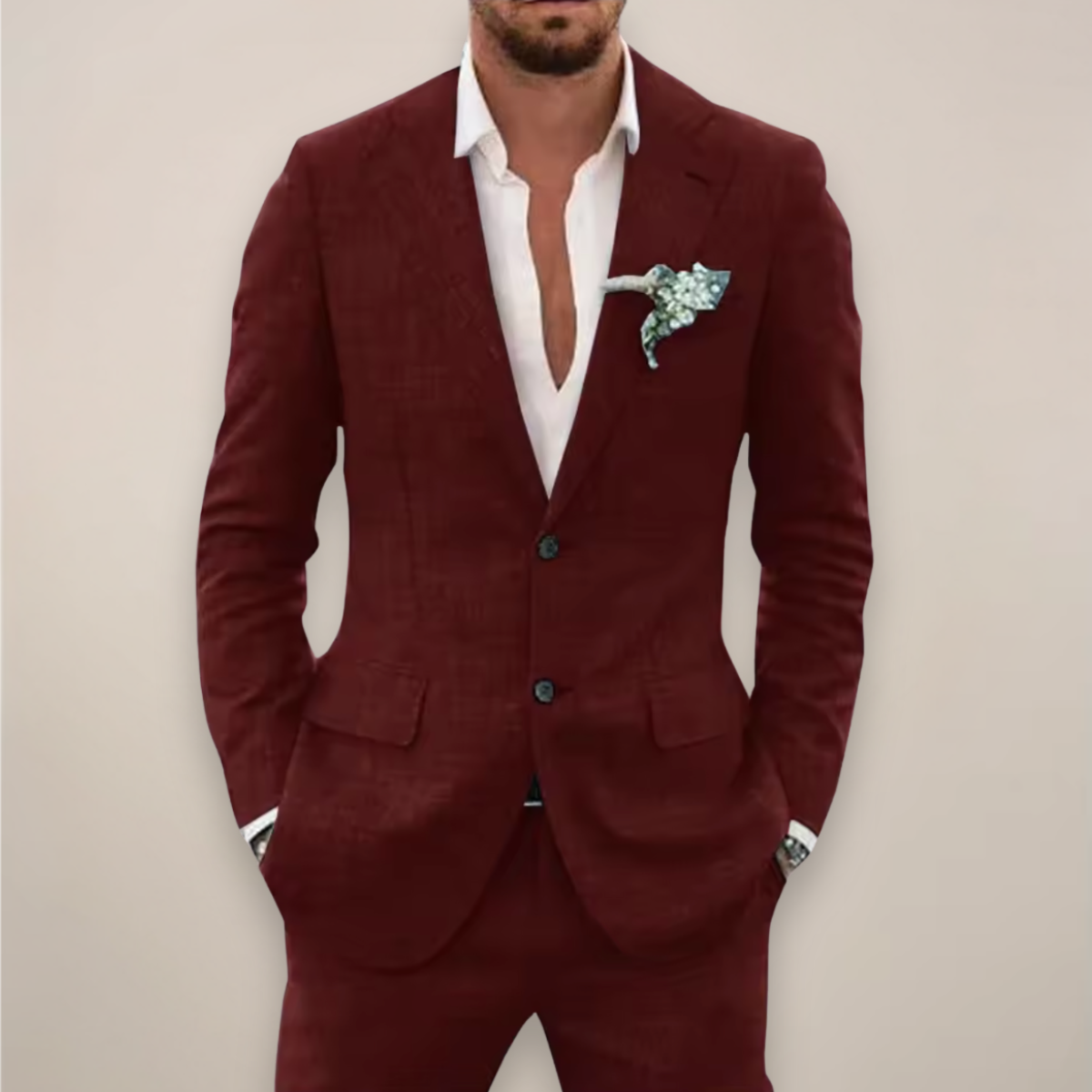 Elias | Conjunto de traje de primavera para hombre con solapa de muesca
