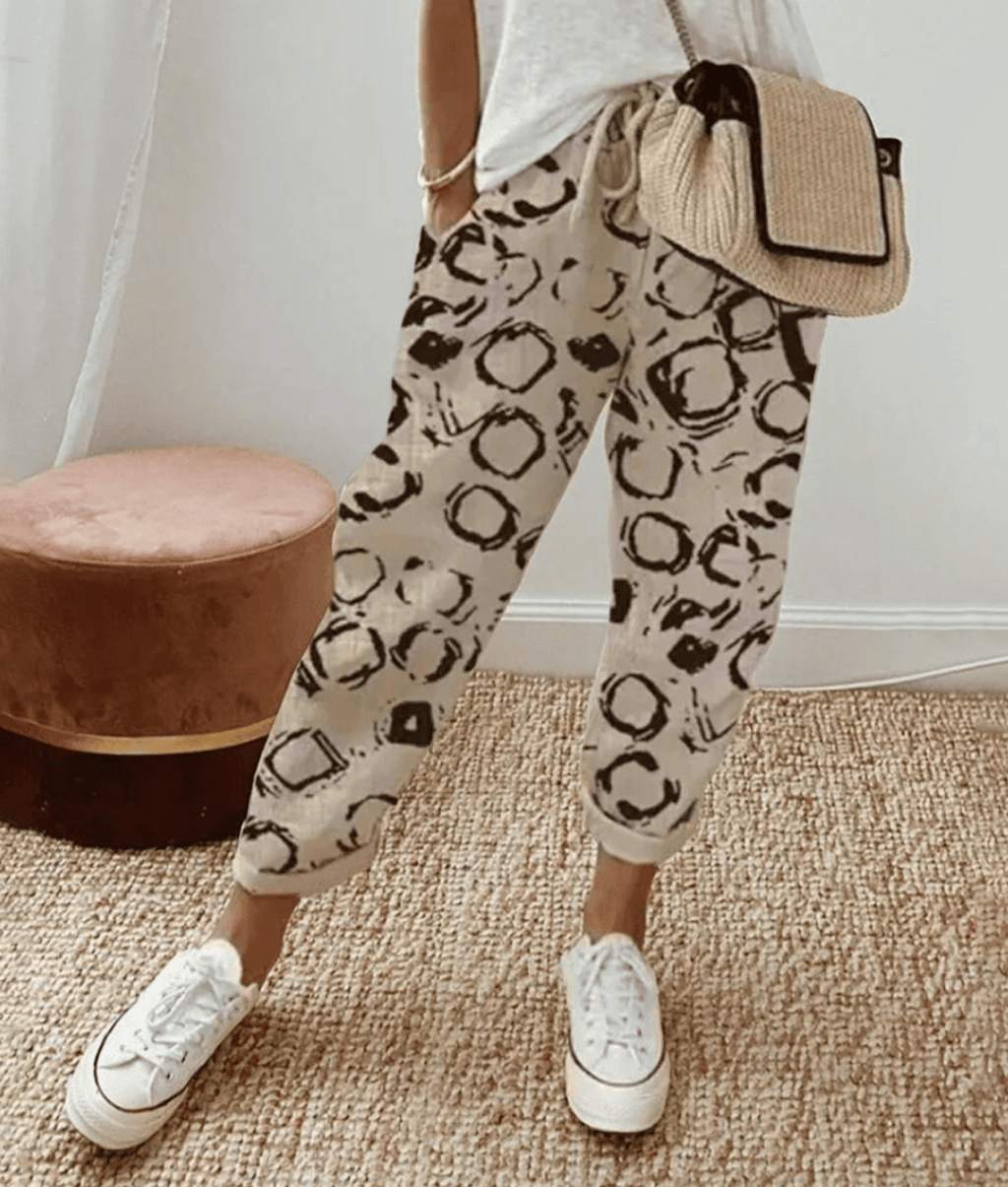 Elle™ | Flattering Fit & Comfort Waistband Trouser With Print
