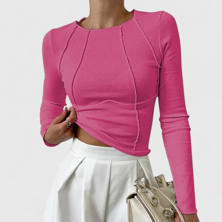 Fadela | Top elegante de mujer de manga larga ajustado | Chic